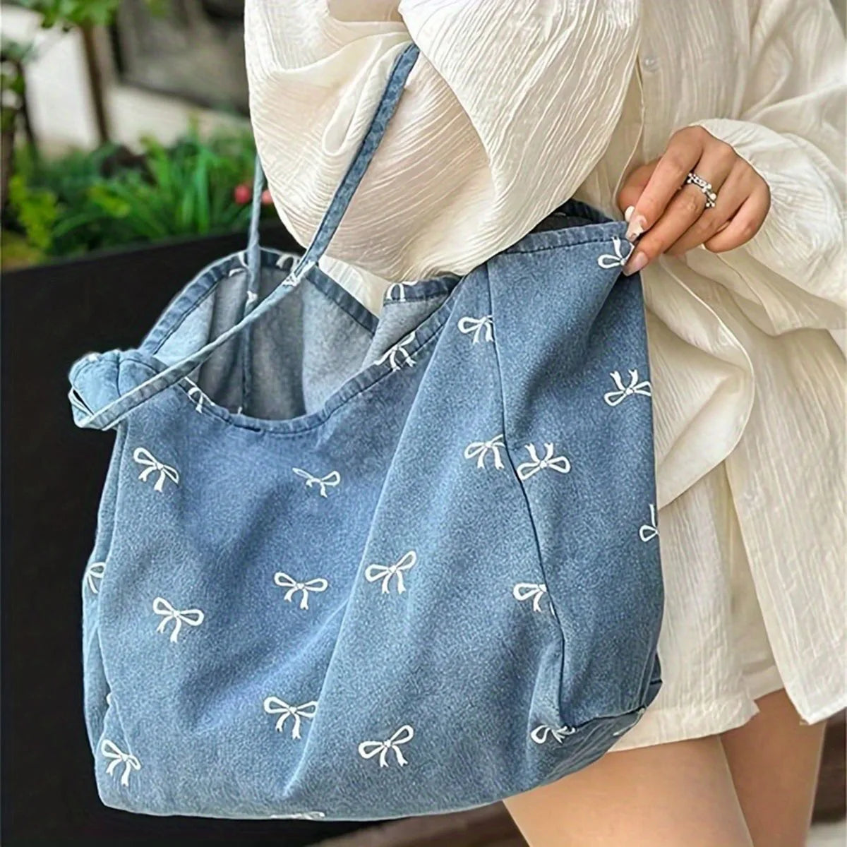 Bolso Bucket Denim Casual – Estilo Vintage Ultraligero