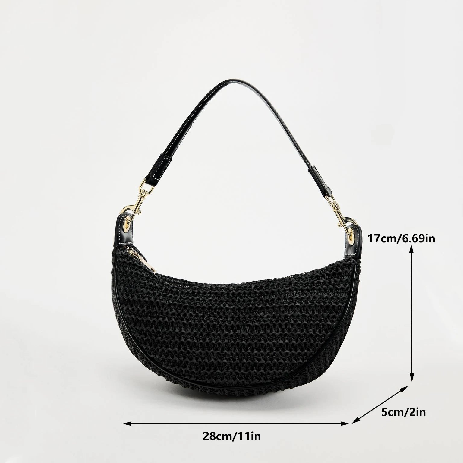 Bolso Bandolera de Rafia Tejida Compacto para Playa