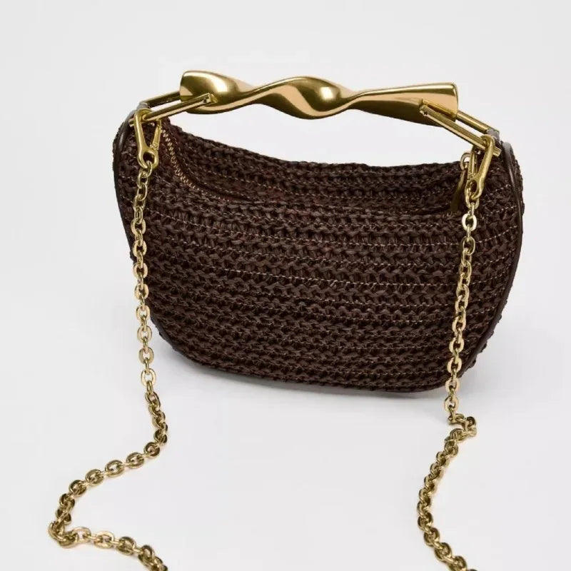 Bolso de Ratán Media Luna – Diseño Artesanal Vintage y Estilo Natural Premium