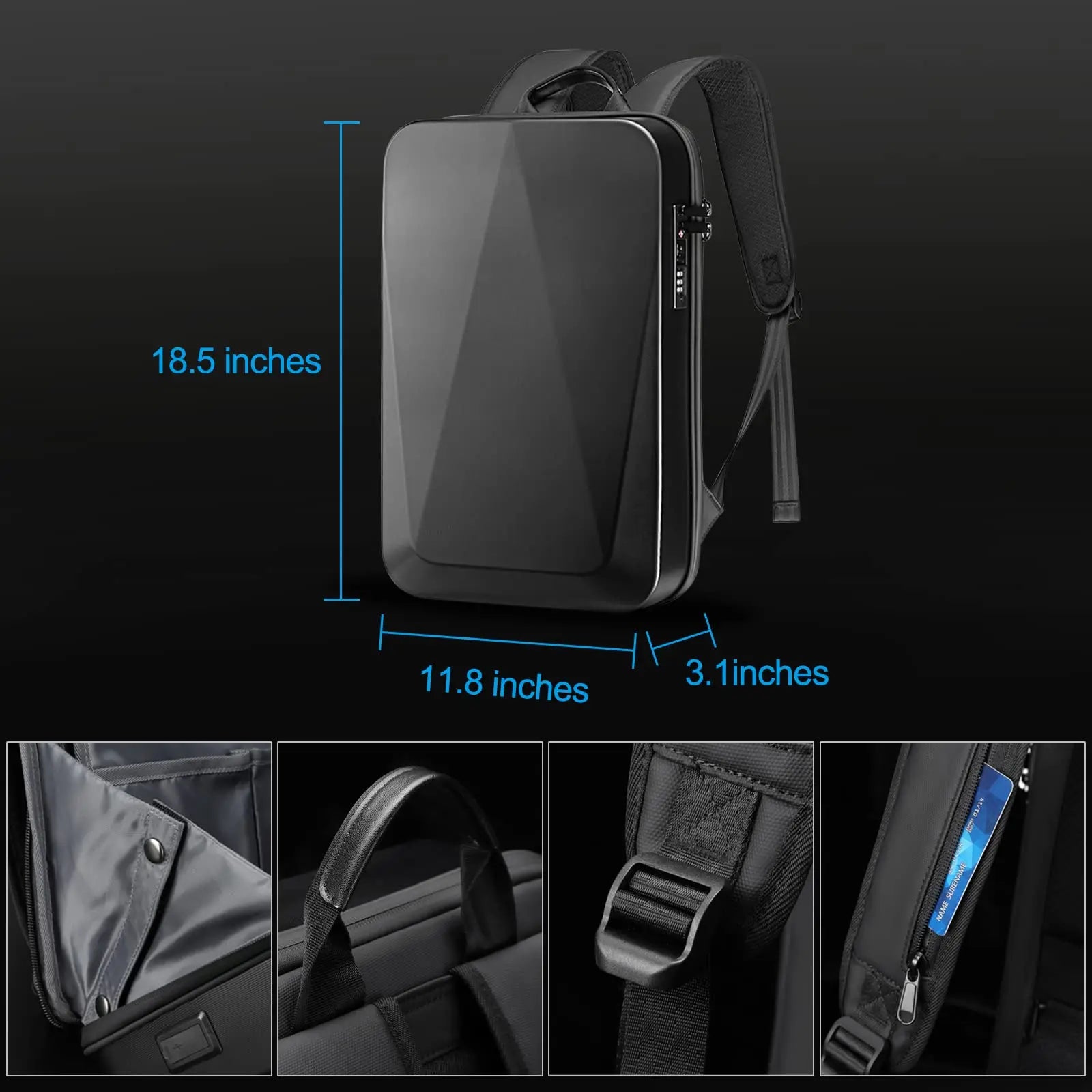 Mochila Business Rígida Antirrobo para Portátil 15,6” – Impermeable y Expandible
