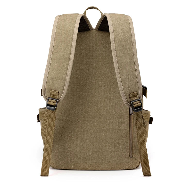 Mochila Unisex Caqui de Lona – Compacta, Versátil y Resistente