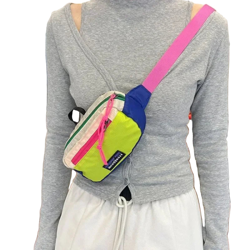 Riñonera Nylon Fashion con Contraste – Diseño Box Ultraligero