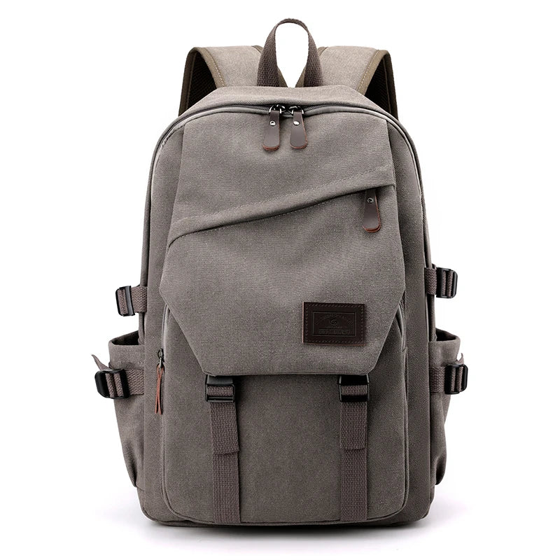 Mochila Unisex Gris de Lona – Compacta, Moderna y Resistente