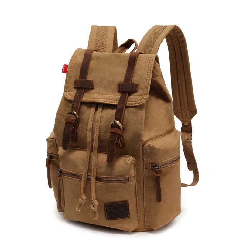 Mochila Vintage Caqui – Lona de Alta Resistencia y Capacidad 35L