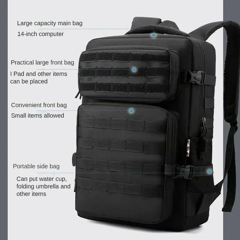 Mochila Táctica Outdoor de Gran Capacidad 35–45L – Resistencia Total y Organización Inteligente