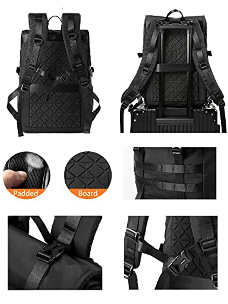 Mochila Roll-Top Expandible – Impermeable, para Laptop de 17.3" y Capacidad de hasta 40L