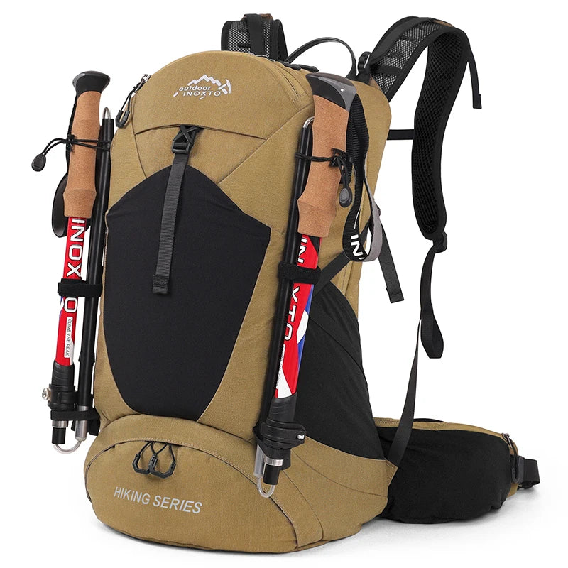 Mochila de Viaje y Montaña Caqui para Hombre – Gran Capacidad y Máxima Resistencia