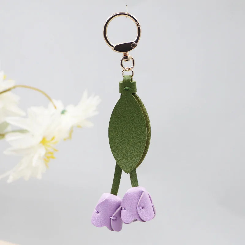 Charm Flores Cuero para Bolso – Accesorio Floral Romántico
