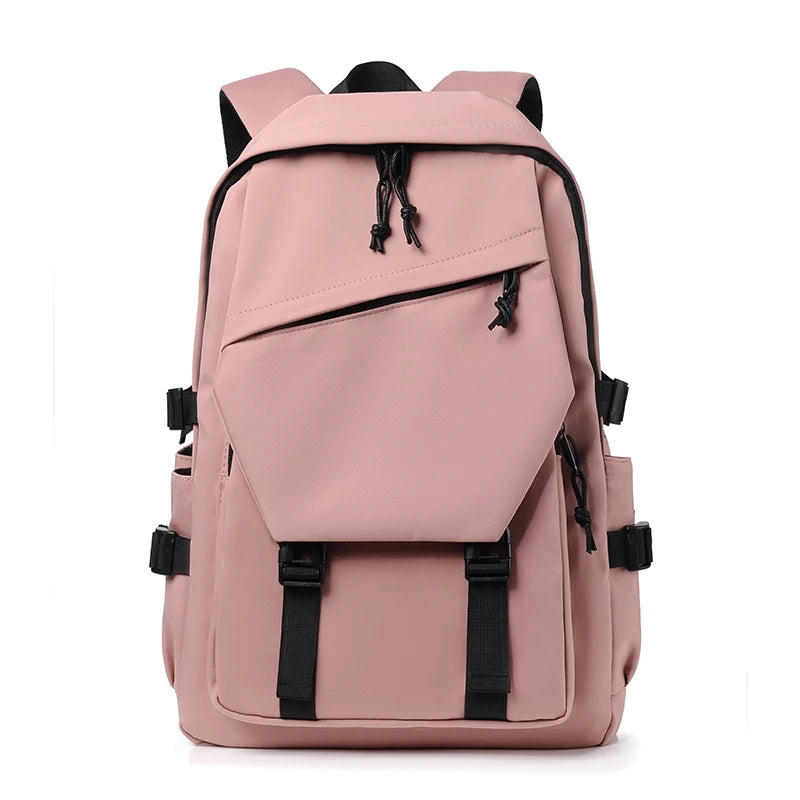 Mochila Rosa de Poliéster Impermeable para Mujer – Estilo y Funcionalidad