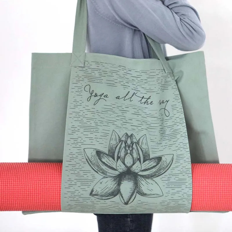 Bolsa de Yoga en Lona con Estampado Flor de Loto – Duradera