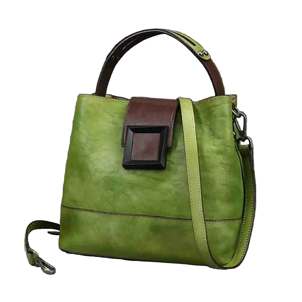 Bolso Bucket Vintage de Piel Genuina – Elegancia Atemporal y Versatilidad