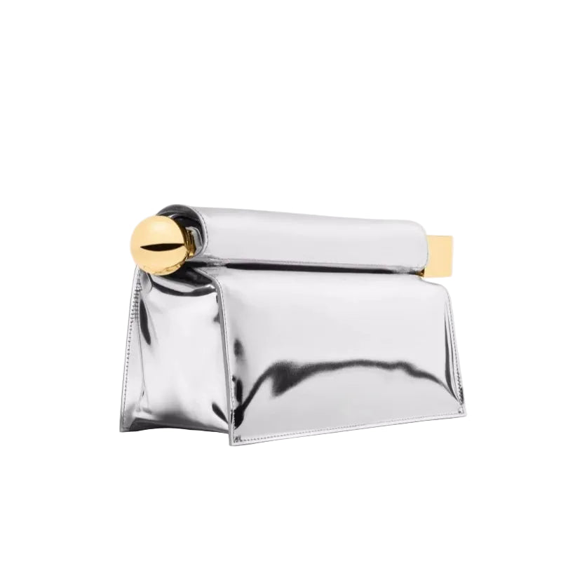 Clutch Elegante Oro y Plata – Bolso de Fiesta Minimalista