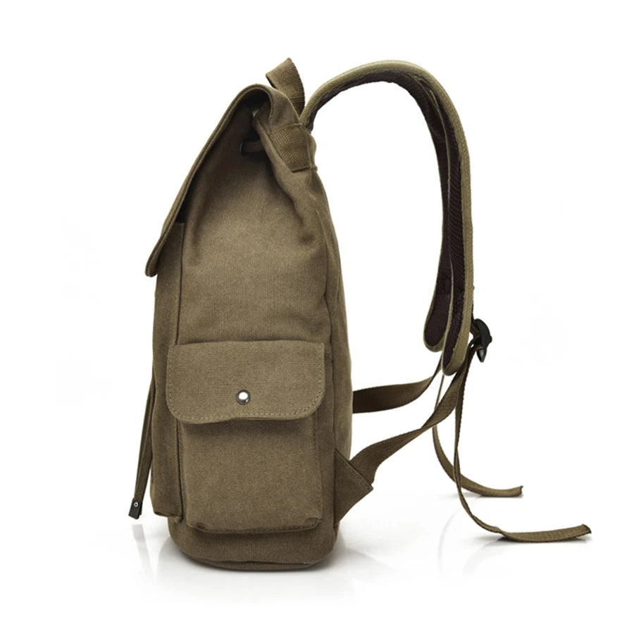 Mochila de Lona Preppy de Gran Capacidad – Estilo Casual y Funcionalidad Diaria