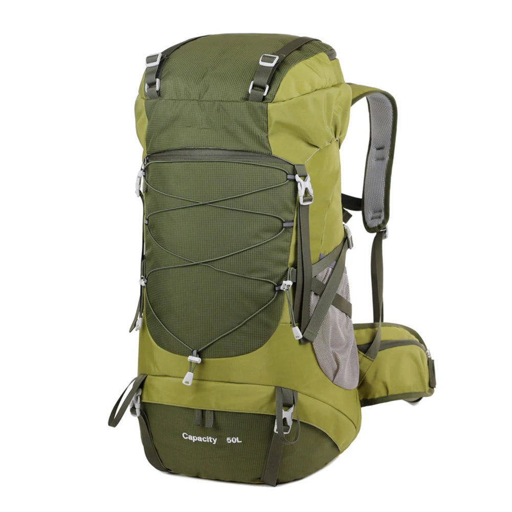 Mochila de Senderismo 50L WEST TUNE Verde – Resistente, Impermeable y Outdoor