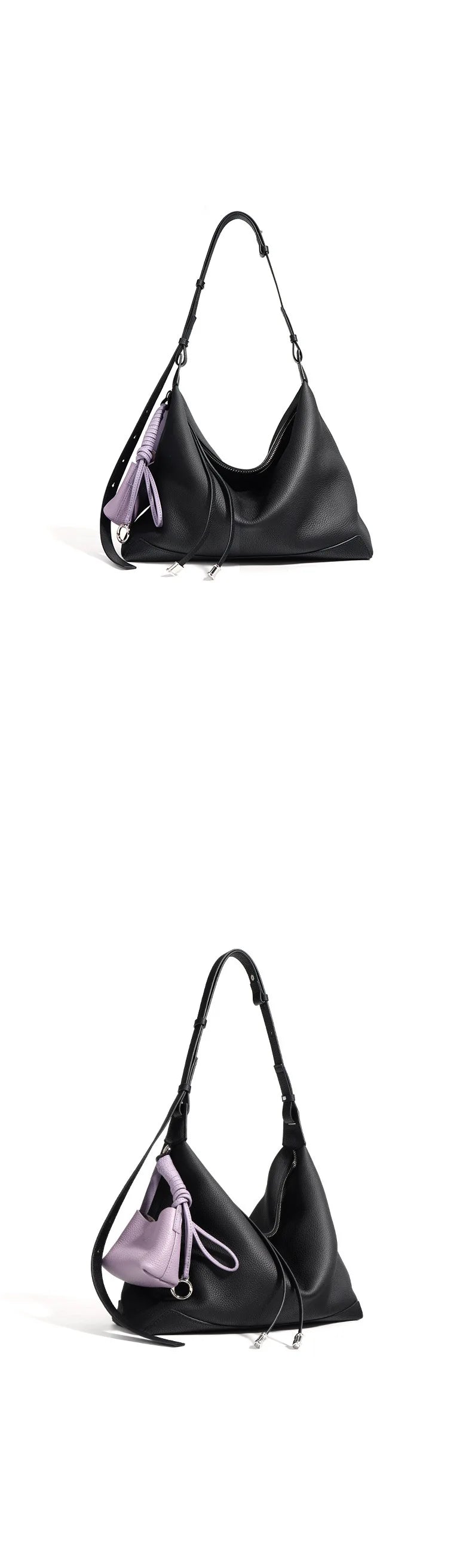 Bolso Tote Negro de Piel Genuina: Lujo Atemporal y Gran Capacidad