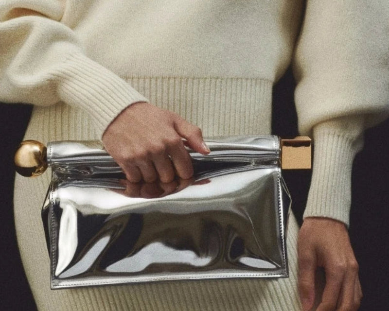 Clutch Elegante Oro y Plata – Bolso de Fiesta Minimalista