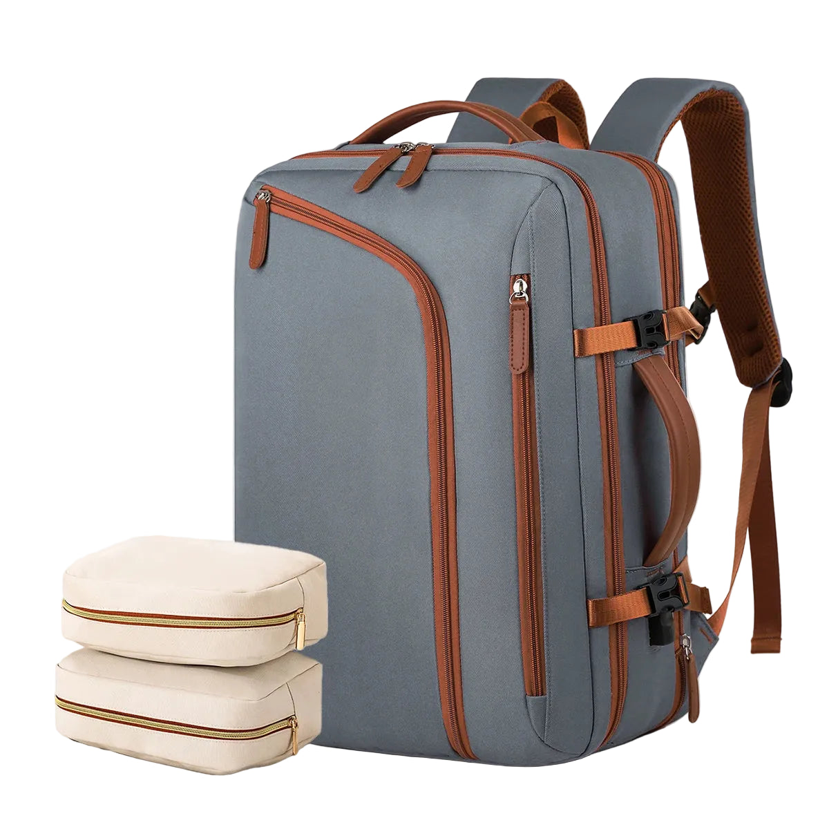 Mochila Ultraligera de Nailon Azul-Gris – Equilibrio Urbano y Funcionalidad