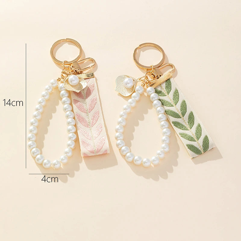 Charm Creativo Stmanya – Llavero con Perlas y Cinta para Bolso y Coche