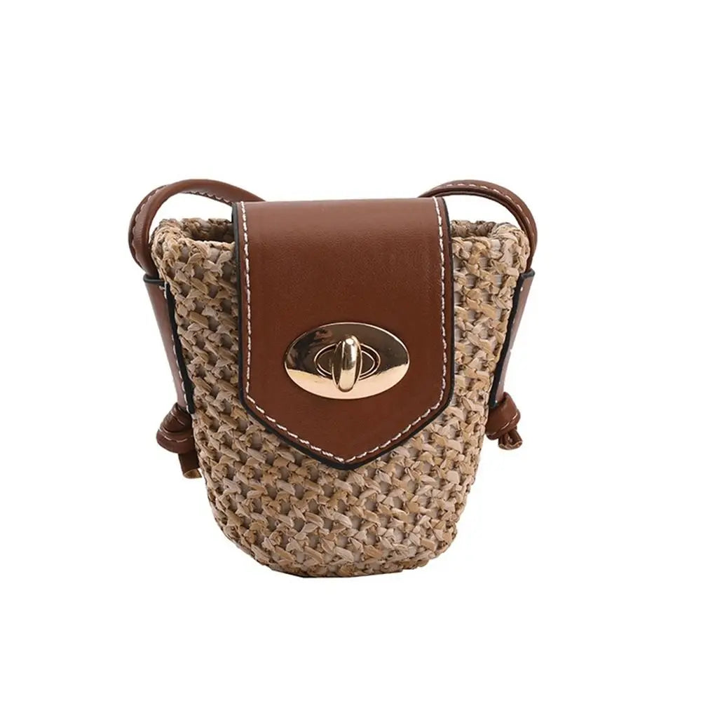 Bolso Bandolera Mini de Rafia Boho para Mujer