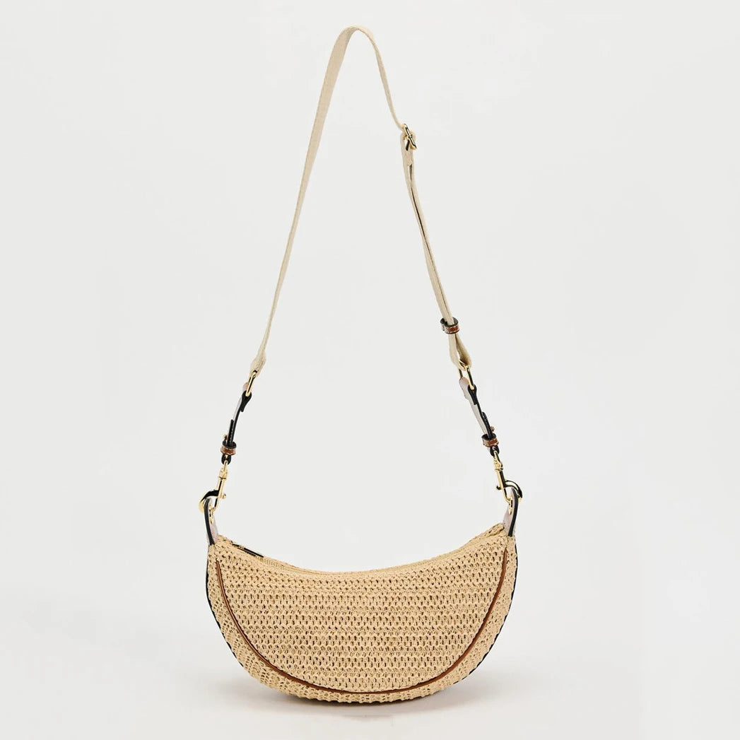 Bolso Bandolera de Rafia Tejida Compacto para Playa