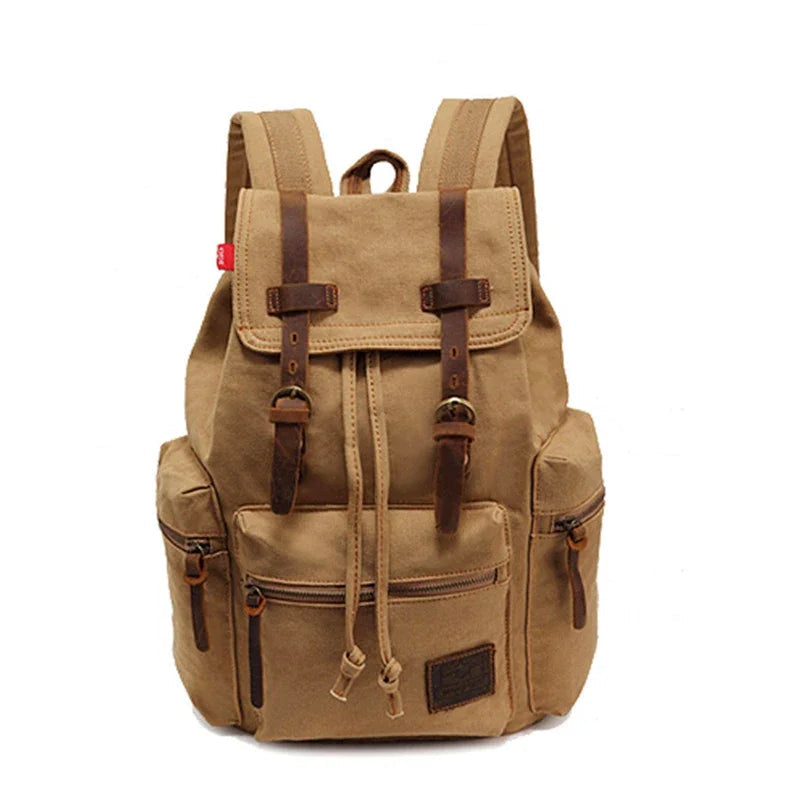 Mochila Vintage Caqui – Lona de Alta Resistencia y Capacidad 35L