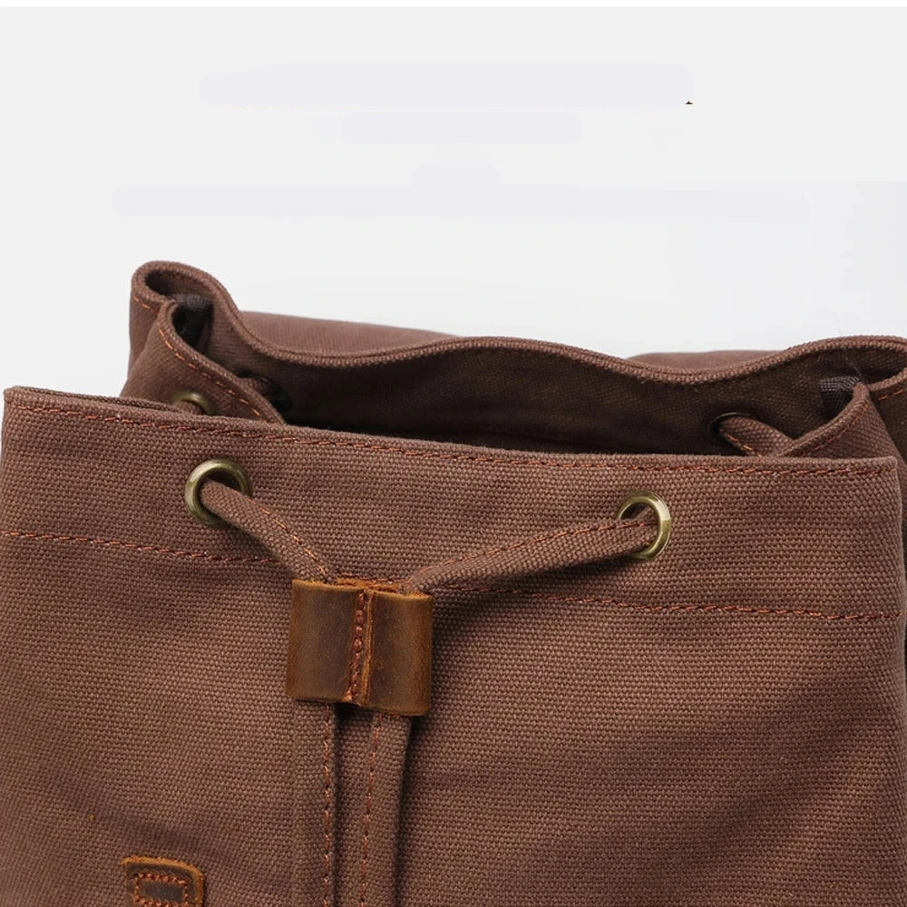 Mochila Vintage Coffee – Lona Premium de Gran Capacidad y Estilo Retro
