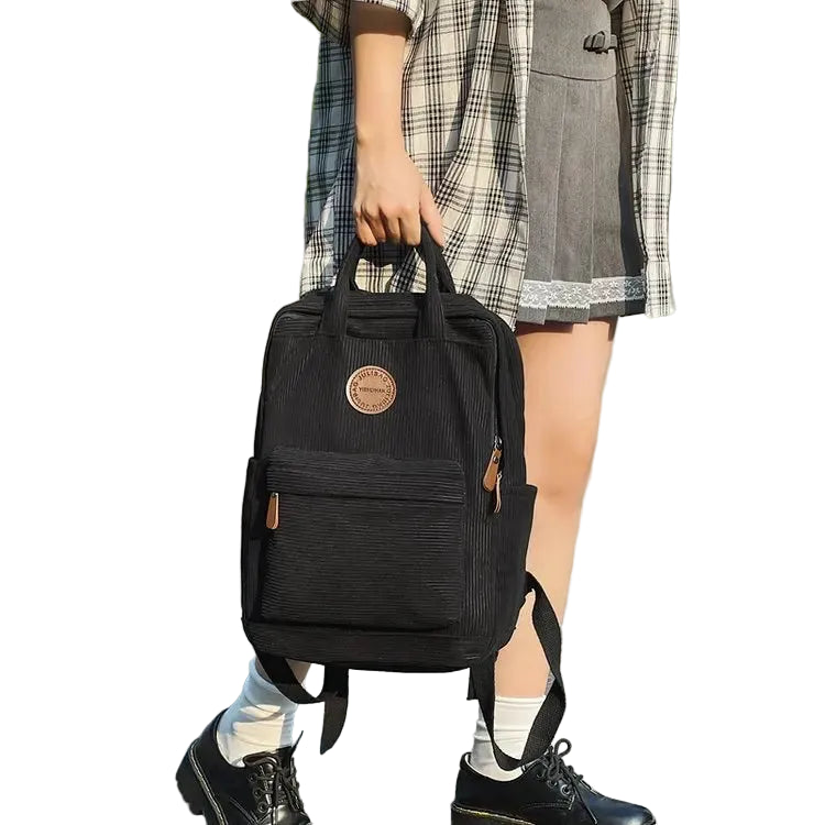 Mochila de Pana Negra Ultraligera 20–35L – Elegancia Casual y Funcionalidad