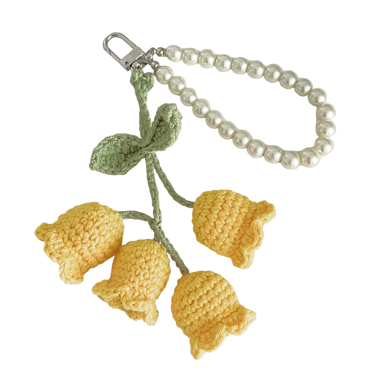 Orquídea de Crochet Amarilla con Perlas: Energía y Estilo