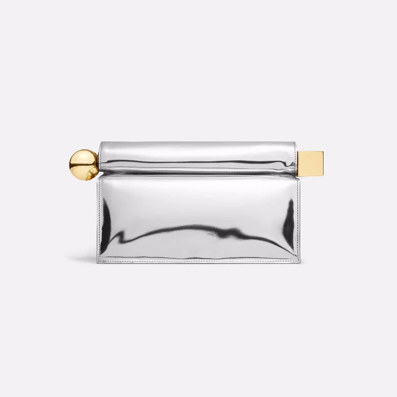 Clutch Elegante Oro y Plata – Bolso de Fiesta Minimalista