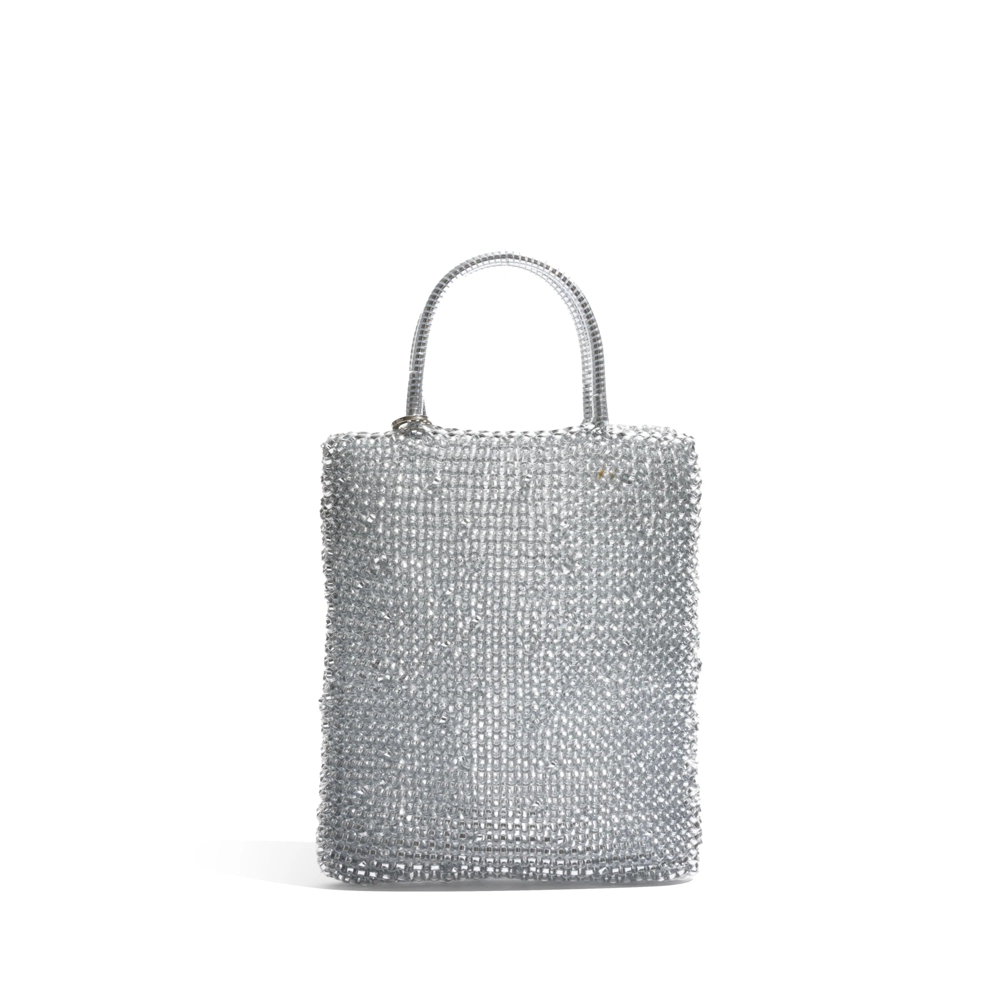 Bolso Hobo Plateado Trenzado – Diseño Brillante y Moderno