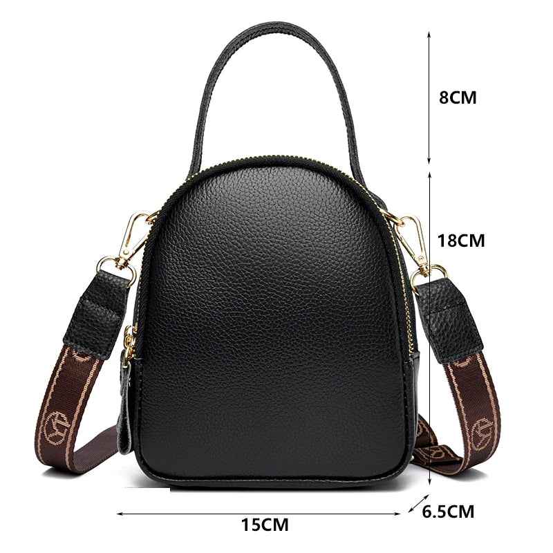 Bolso para Móvil Circular de Piel Auténtica – Lujo Compacto y Versátil