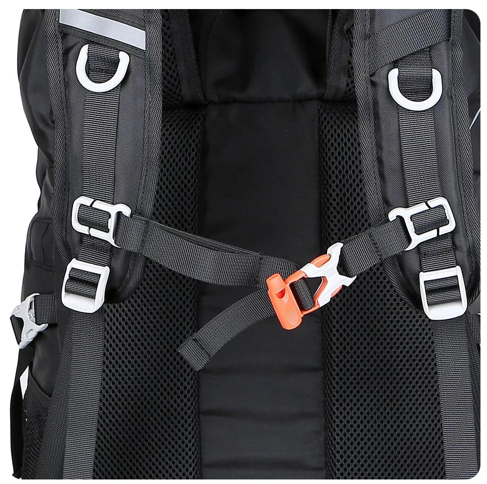 Mochila de Senderismo 50L WEST TUNE Negra – Resistente, Impermeable y Profesional