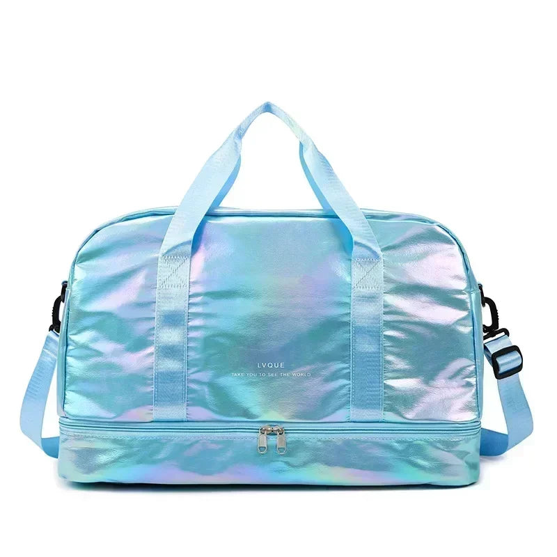Bolsa Deportiva Unisex Azul de Nylon – Práctica y Versátil