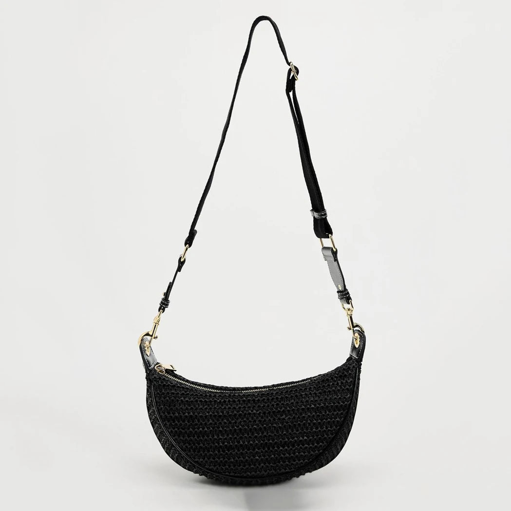 Bolso Bandolera de Rafia Tejida Compacto para Playa