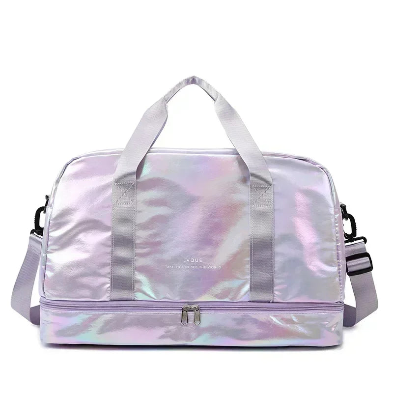 Bolsa Deportiva Unisex Lila de Nylon – Moderna y Multifuncional