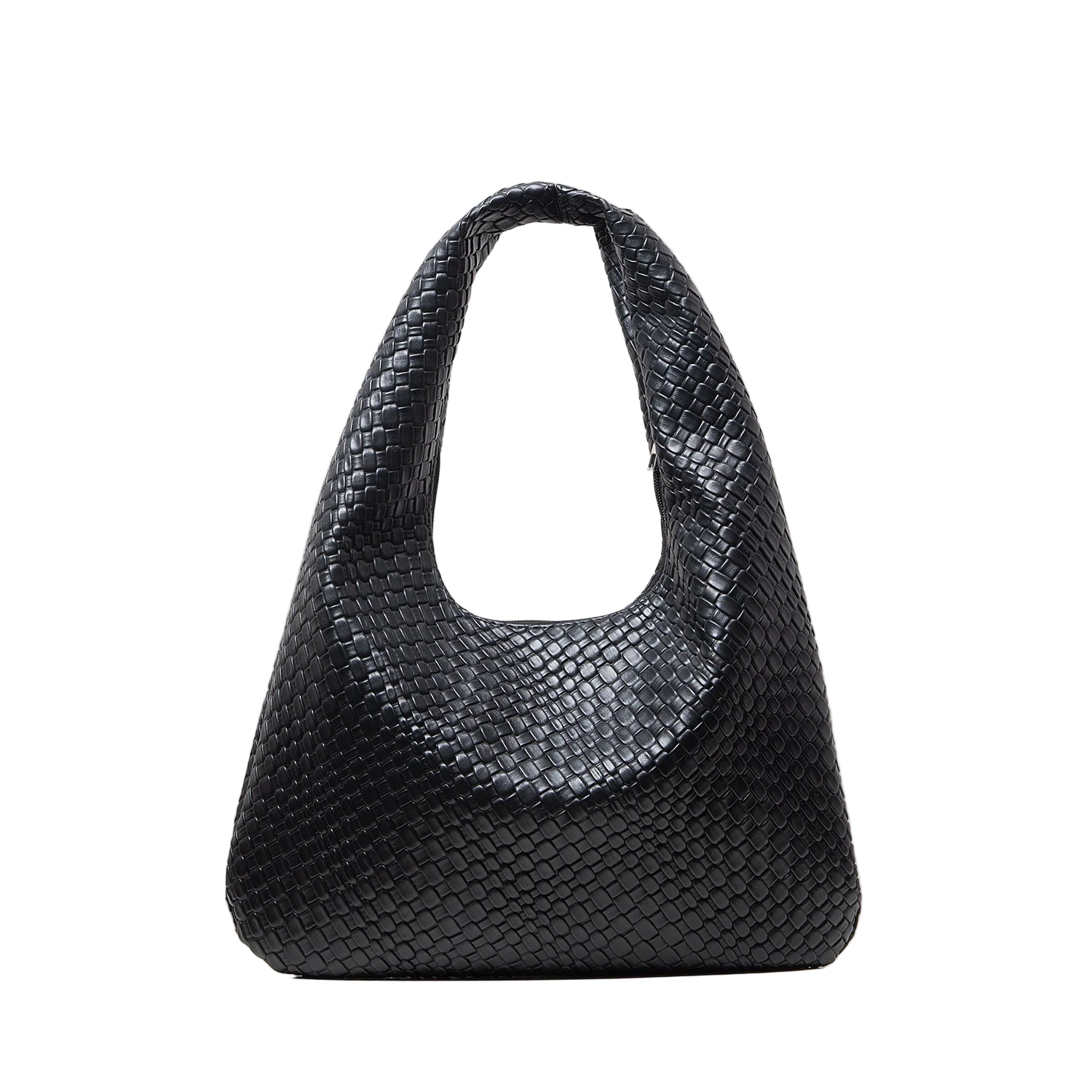 Bolso Media Luna PU Geométrico – Diseño Curvo Sofisticado