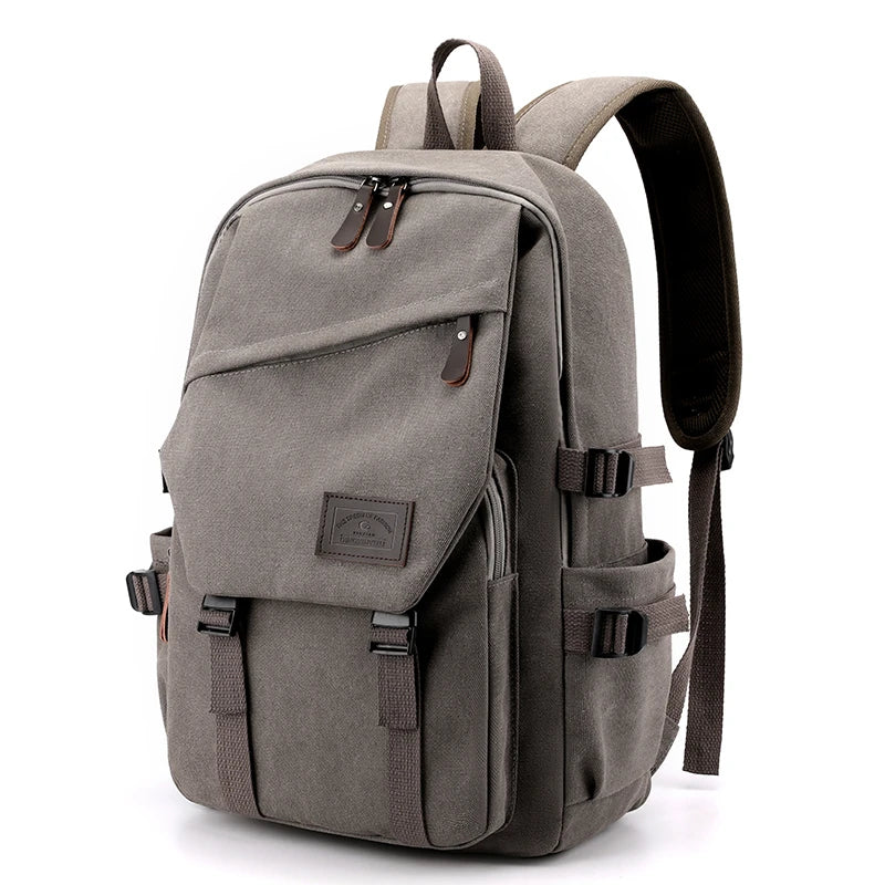 Mochila Unisex Gris de Lona – Compacta, Moderna y Resistente
