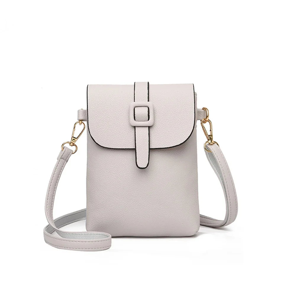 Bolso de Hombro Gris Minimalista: Estilo Flap Urbano y Versátil