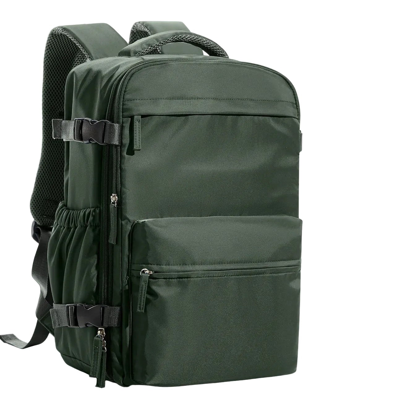 Mochila de Viaje para Cabina en Nailon Verde – Ligera, Funcional y Moderna