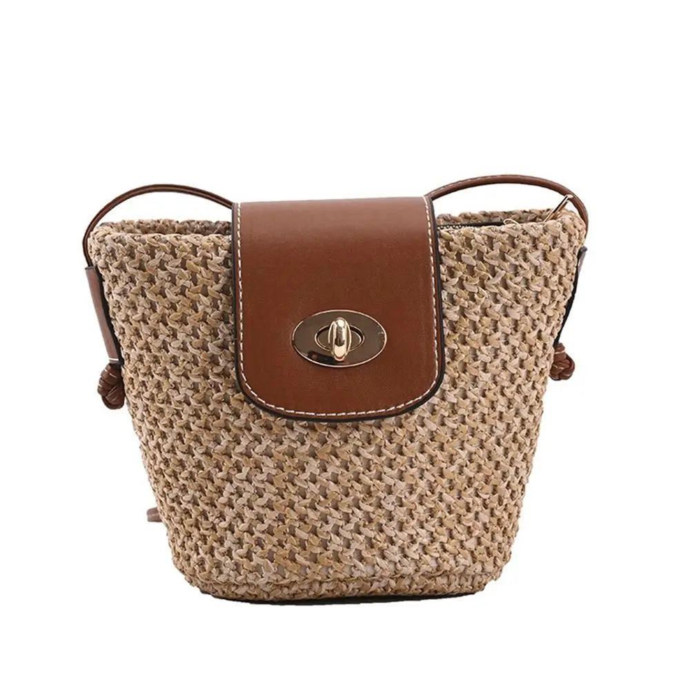 Bolso Bandolera Mini de Rafia Boho para Mujer