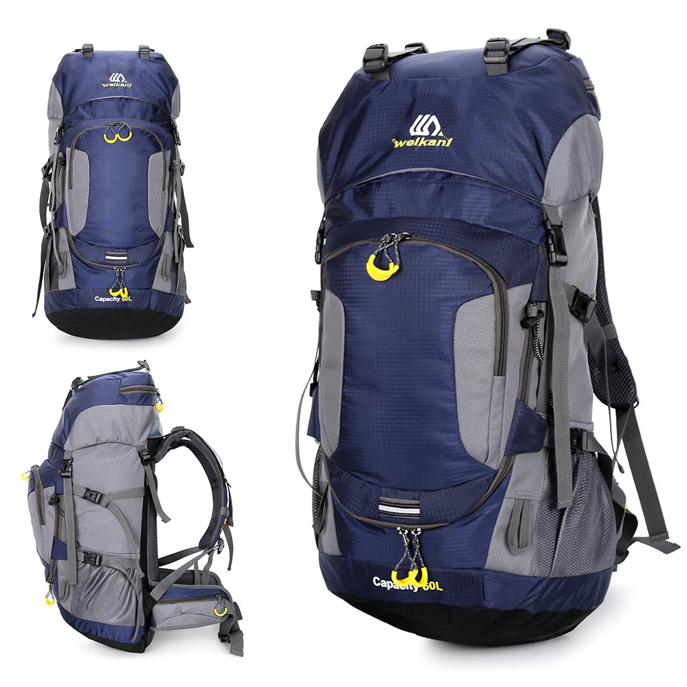 Mochila Outdoor LIXADA 60L Azul – Gran Capacidad y Máximo Confort