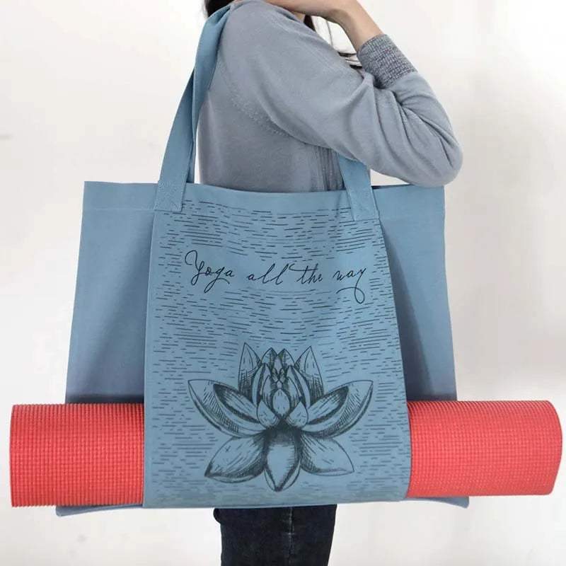 Bolsa de Yoga en Lona con Estampado Flor de Loto – Duradera