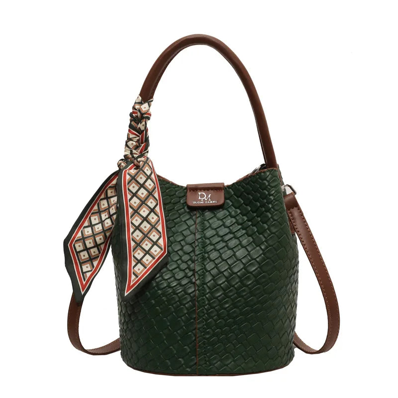 Bolso Bandolera Cubo Efecto Trenzado para Mujer