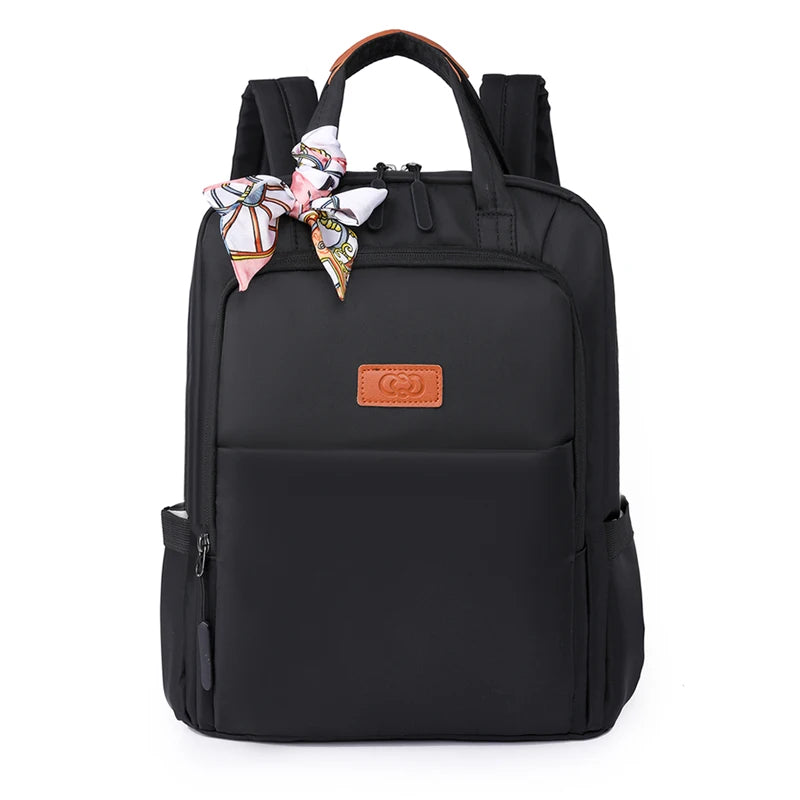 Mochila de Nailon para Mujer con Listón – Ligera, Moderna y con Diseño Estilo Coreano