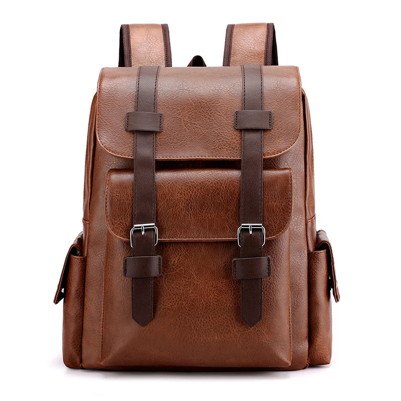 Mochila Casual de Cuero PU Café – Elegancia Urbana y Funcionalidad Diaria